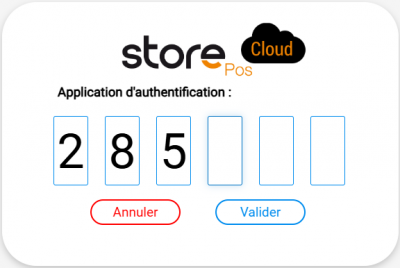 Figure n°3 : Page du code d’authentification.