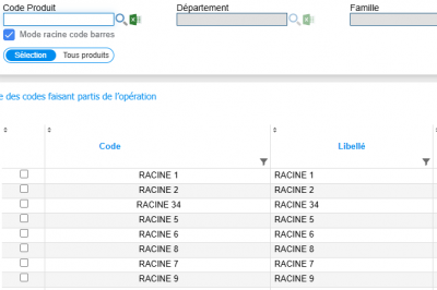 Figure n°21 : Tableau en Racine